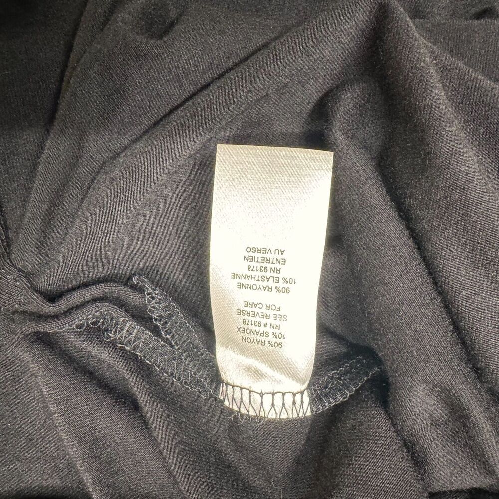 Tahari Top Sz 1X Black V Neck Cap Short Sleeve Rayon Spandex - Picture 5 of 6